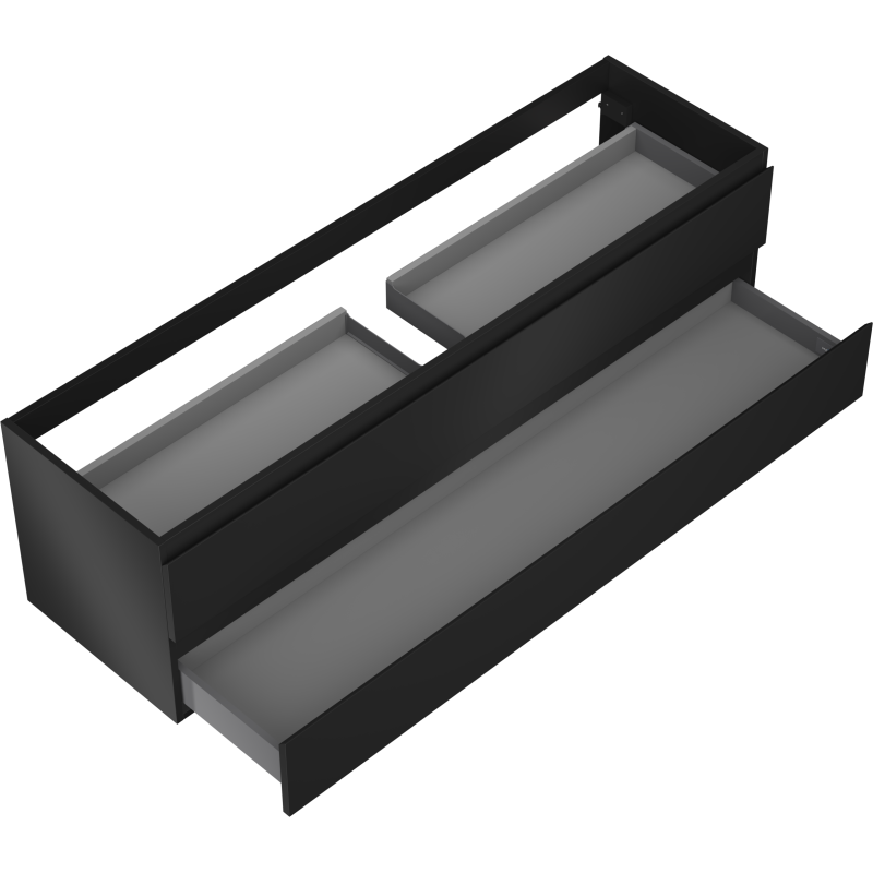 Mexen Orio шкаф за баня под умивалник 160 см, 2 чекмеджета, черен мат