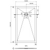 Mexen Stone+ правоъгълна композитна душ корито 140 x 70 см, антрацит - 44717014
