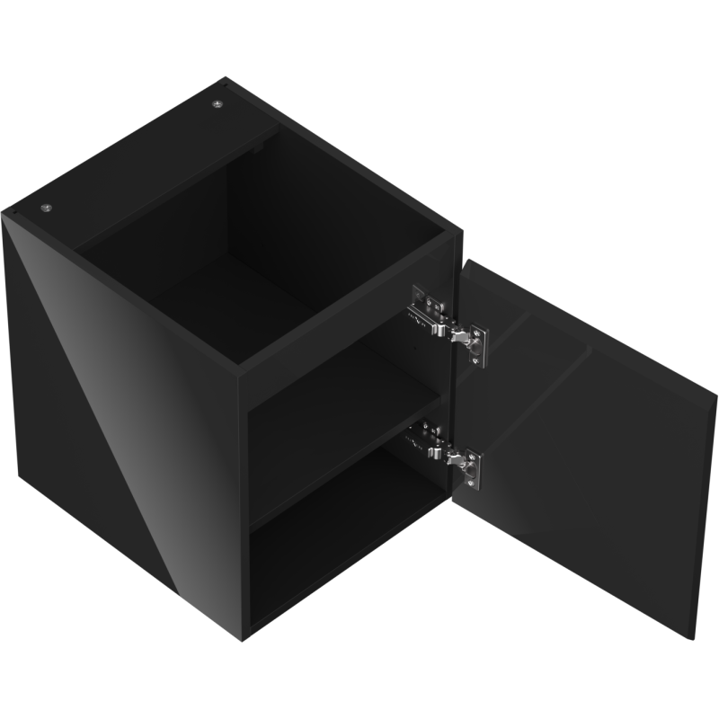 Mexen Orio шкаф за баня за умивалник 40 см, 1 врата, черен гланц - 91A11-04047-1-BF70