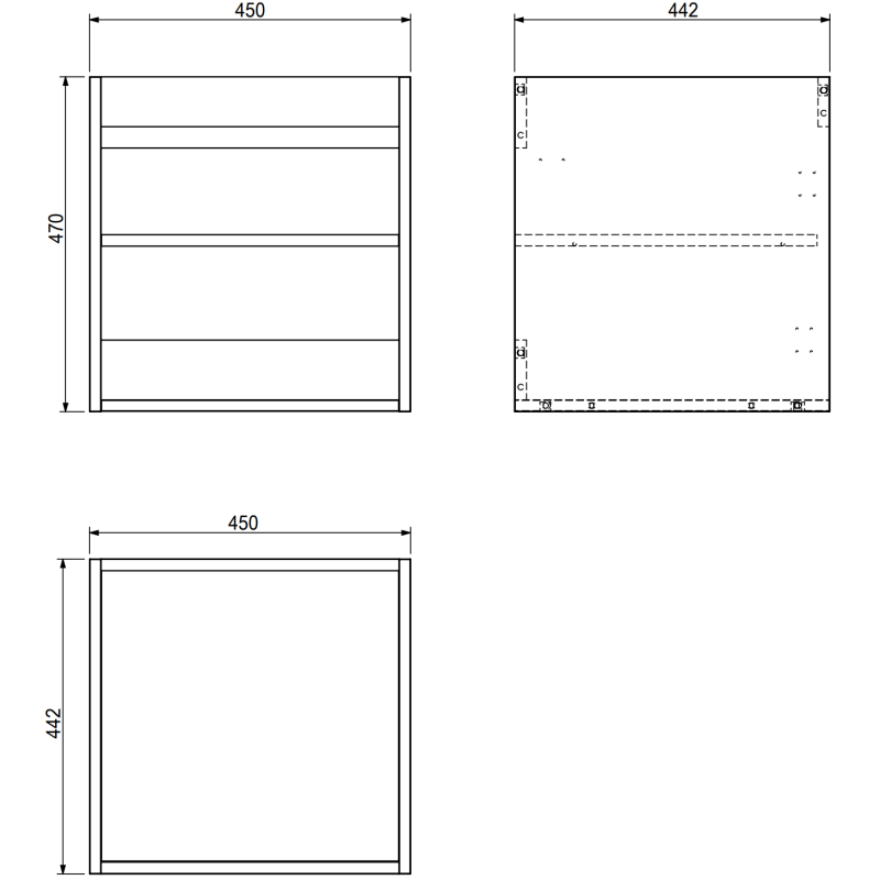 Mexen Orio шкаф за баня под мивка 45 см, 1 врата, черен гланц - 91A11-04547-1-BF70