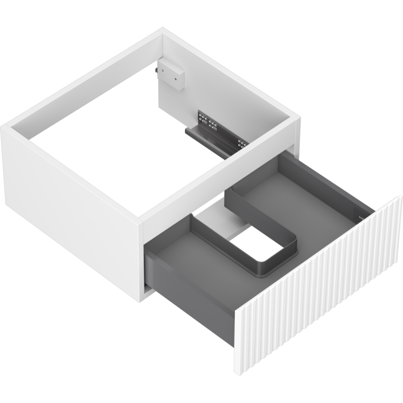Mexen Rivel шкаф за баня под умивалник 50 см, 1 чекмедже, оребрена, бяла мат- 91A20-05023-1-BF01