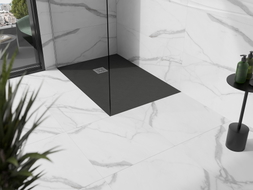 Mexen Stone+ правоъгълна композитна душ кабина 100 x 80 см, антрацит - 44718010