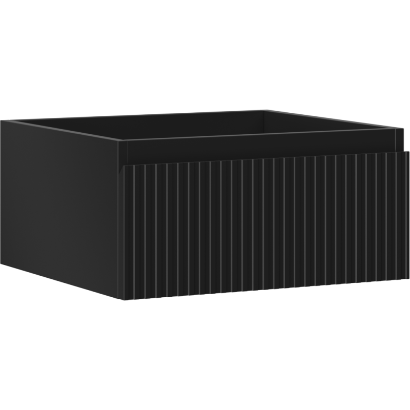 Mexen Rivel шкафче за баня под мивка 50 см, 1 чекмедже, оребрено, черен мат - 91A20-05023-1-BF71