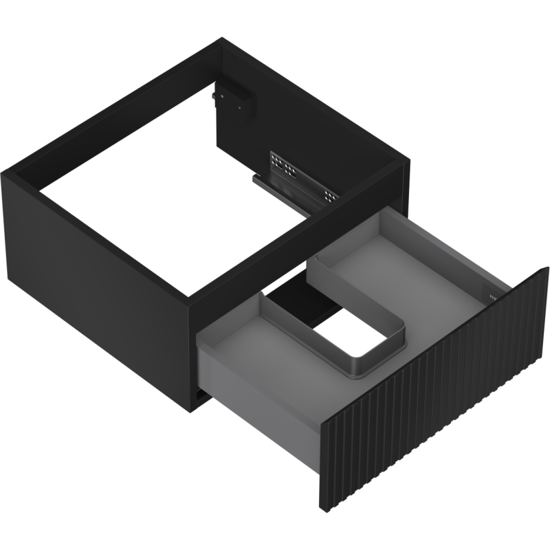Mexen Rivel шкафче за баня под мивка 50 см, 1 чекмедже, оребрено, черен мат - 91A20-05023-1-BF71