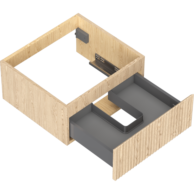 Mexen Rivel шкаф за баня под мивка 50 см, 1 чекмедже, оребрено, дъб - 91A20-05023-1-BF81