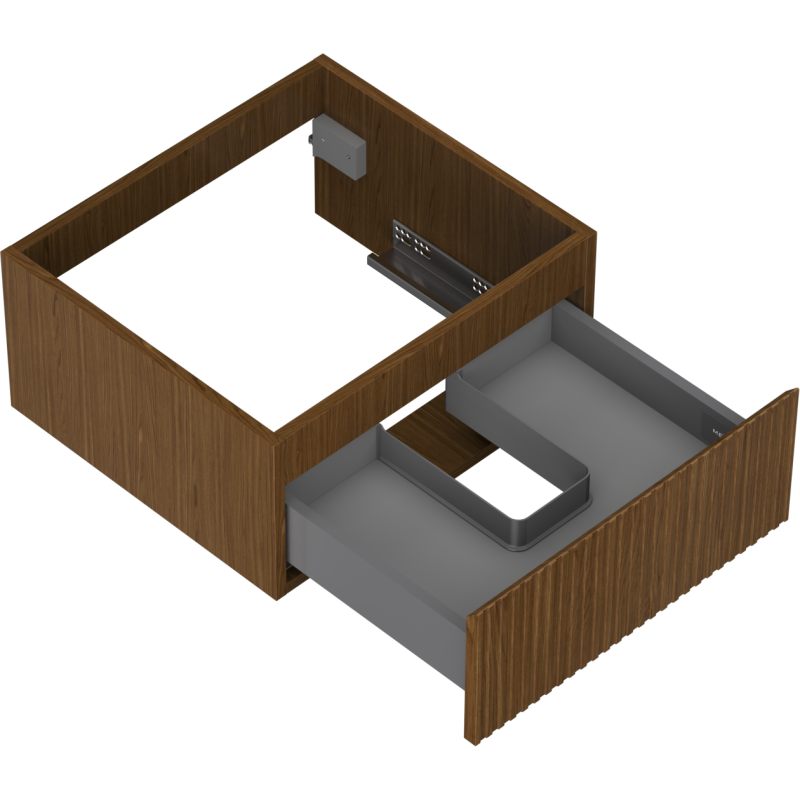 Mexen Rivel шкаф за баня под мивка 50 см, 1 чекмедже, релефен, орех - 91A20-05023-1-BF86
