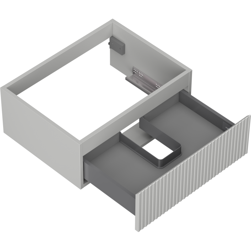 Mexen Rivel шкаф за баня под мивка 60 см, 1 чекмедже, рифелован, сив мат - 91A20-06023-1-BF62