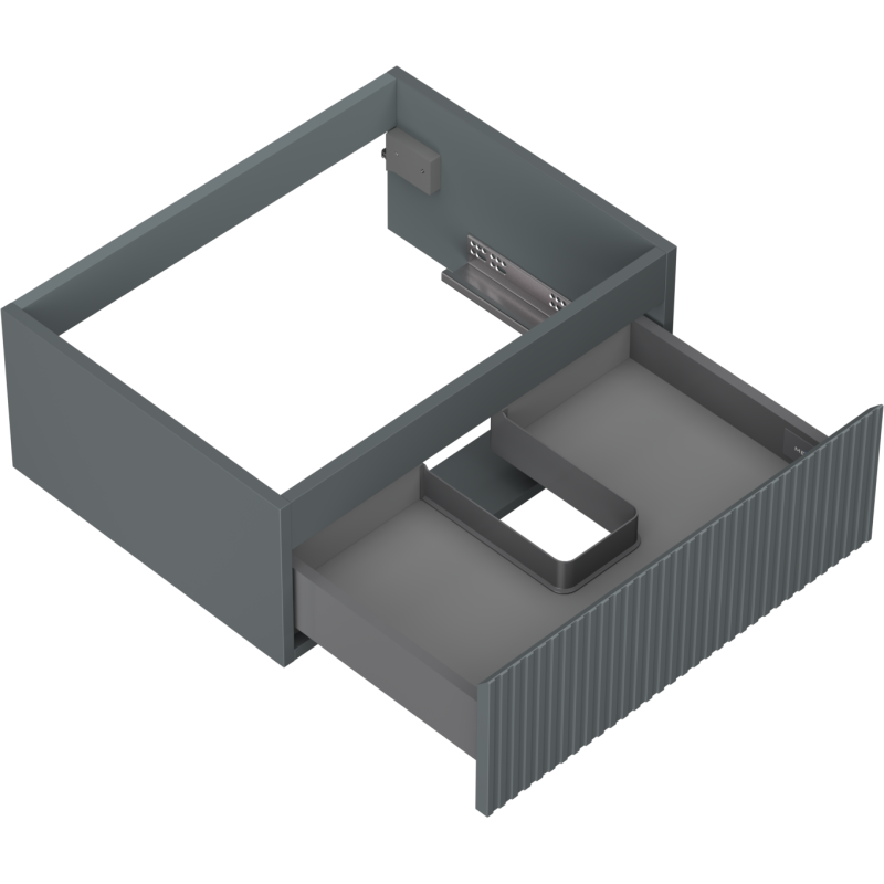 Mexen Rivel шкаф за баня под мивка 60 см, 1 чекмедже, релефно, графит мат