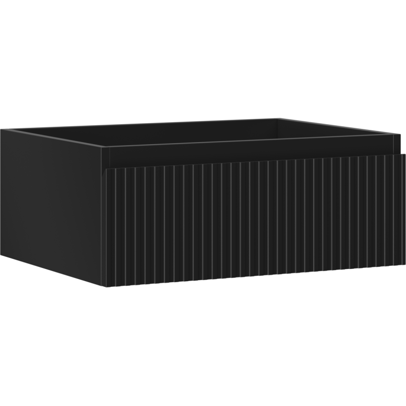 Mexen Rivel шкаф за баня за мивка 60 см, 1 чекмедже, оребрено, черно матово - 91A20-06023-1-BF71