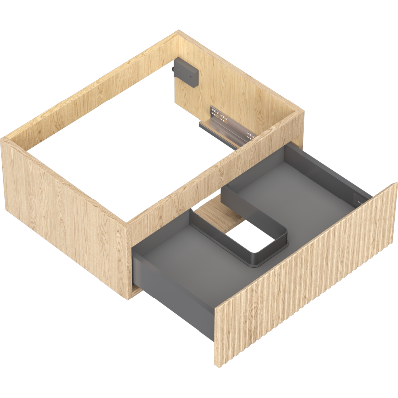 Mexen Rivel шкаф за баня под мивка 60 см, 1 чекмедже, канелюрен, дъб - 91A20-06023-1-BF81