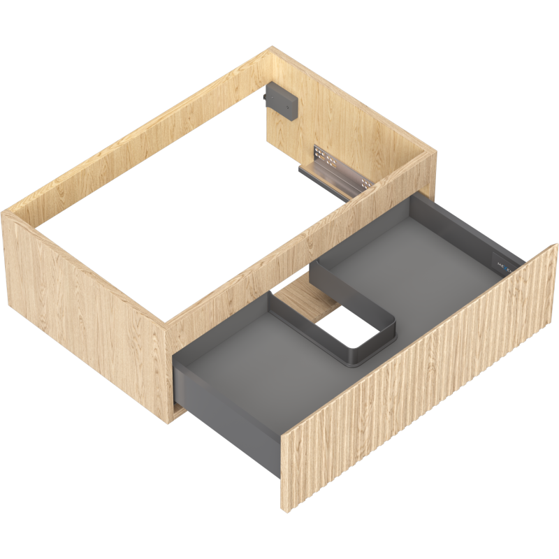 Mexen Rivel баня шкаф под мивка 70 см, 1 чекмедже, оребрено, дъб - 91A20-07023-1-BF81