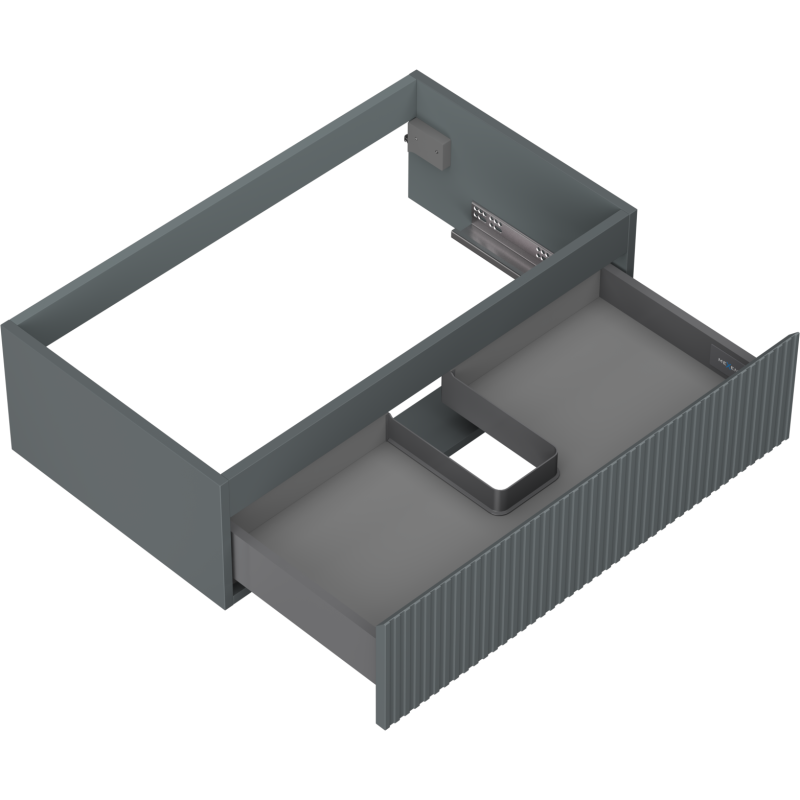 Mexen Rivel шкаф за баня под умивалник 80 см, 1 чекмедже, с релеф, матов графит - 91A20-08023-1-BF66