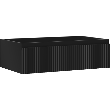 Mexen Rivel шкаф за баня под мивка 80 см, 1 чекмедже, набраздени, черен мат - 91A20-08023-1-BF71