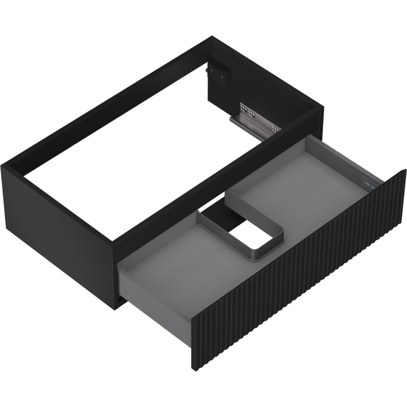 Mexen Rivel шкаф за баня под мивка 80 см, 1 чекмедже, набраздени, черен мат - 91A20-08023-1-BF71