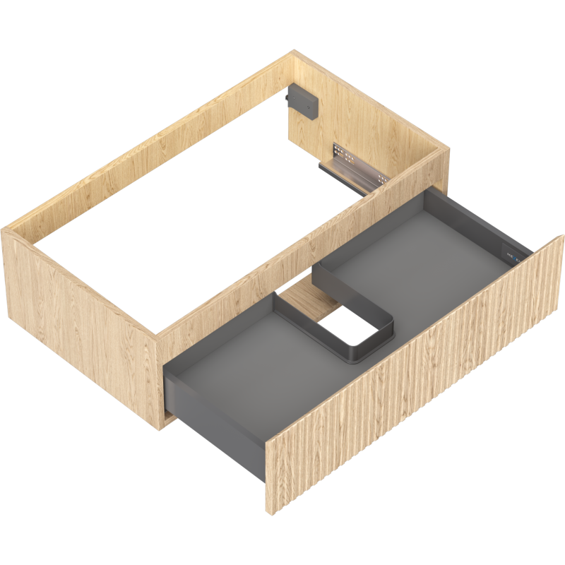 Mexen Rivel шкафче за баня под мивка 80 см, 1 чекмедже, оребрено, дъб