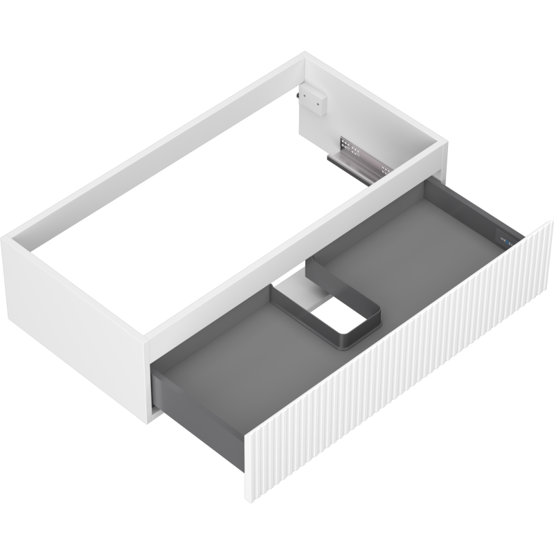 Mexen Rivel шкаф за баня под мивка 90 см, 1 чекмедже, рифеловано, бяло мат - 91A20-09023-1-BF01