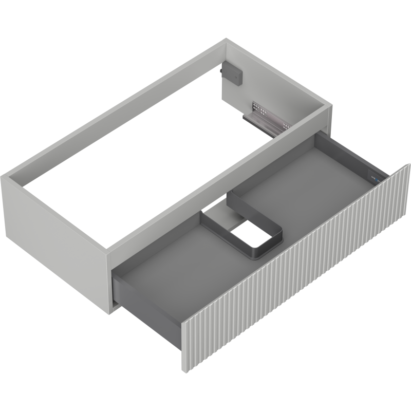 Mexen Rivel баня шкаф под мивка 90 см, 1 чекмедже, оребрен, сив мат - 91A20-09023-1-BF62