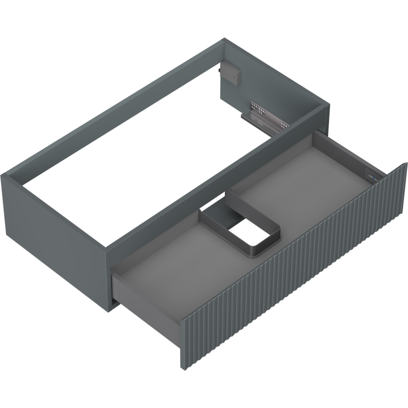 Mexen Rivel шкафче за баня под умивалник 90 см, 1 чекмедже, оребрено, мат графит - 91A20-09023-1-BF66