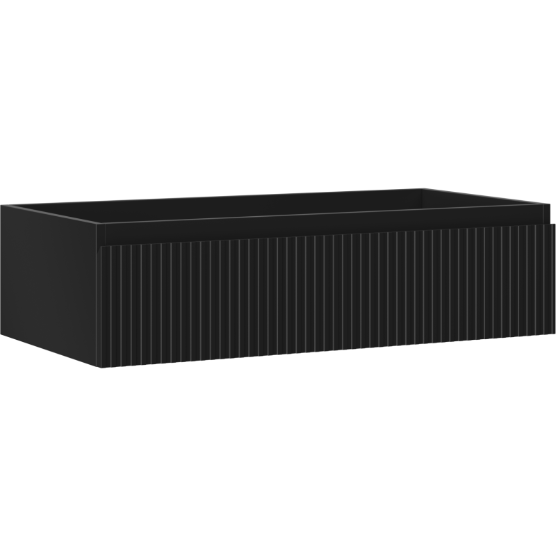 Mexen Rivel шкаф за баня под мивка 90 см, 1 чекмедже, с релеф, черен мат