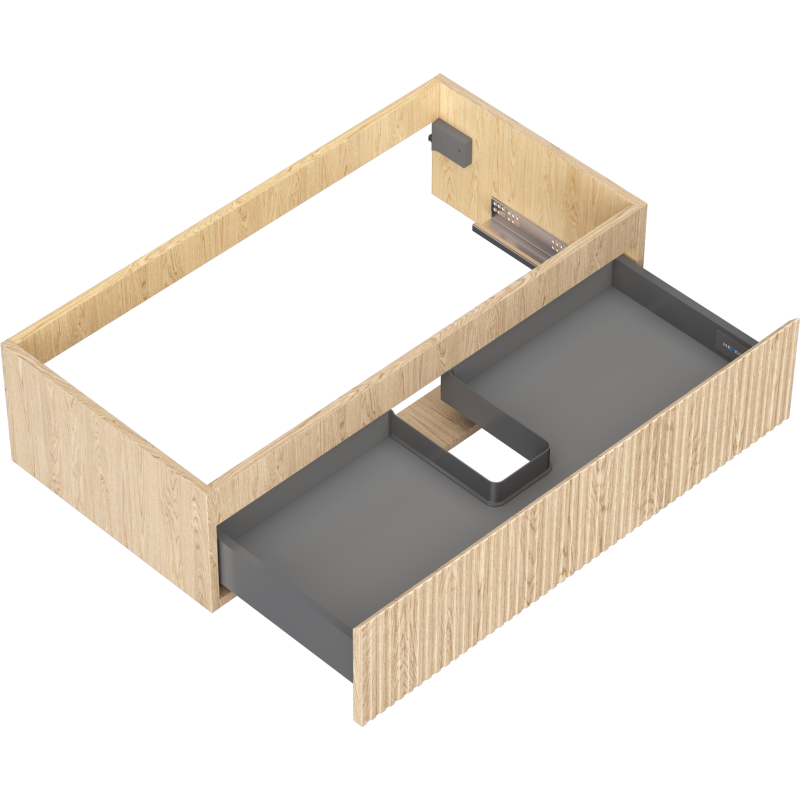 Mexen Rivel баня шкаф под умивалник 90 см, 1 чекмедже, оребрена, дъб - 91A20-09023-1-BF81