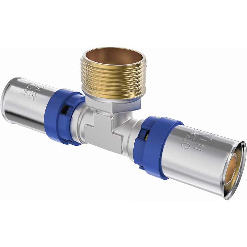 Mexen PEX-P пресован тройник, пресован PEX 25 x 1 GZ x 25 - W97133-2510M25-00