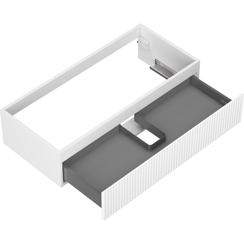 Mexen Rivel шкаф за баня за мивка 100 см, 1 чекмедже, оребрен, бял мат - 91A20-10023-1-BF01
