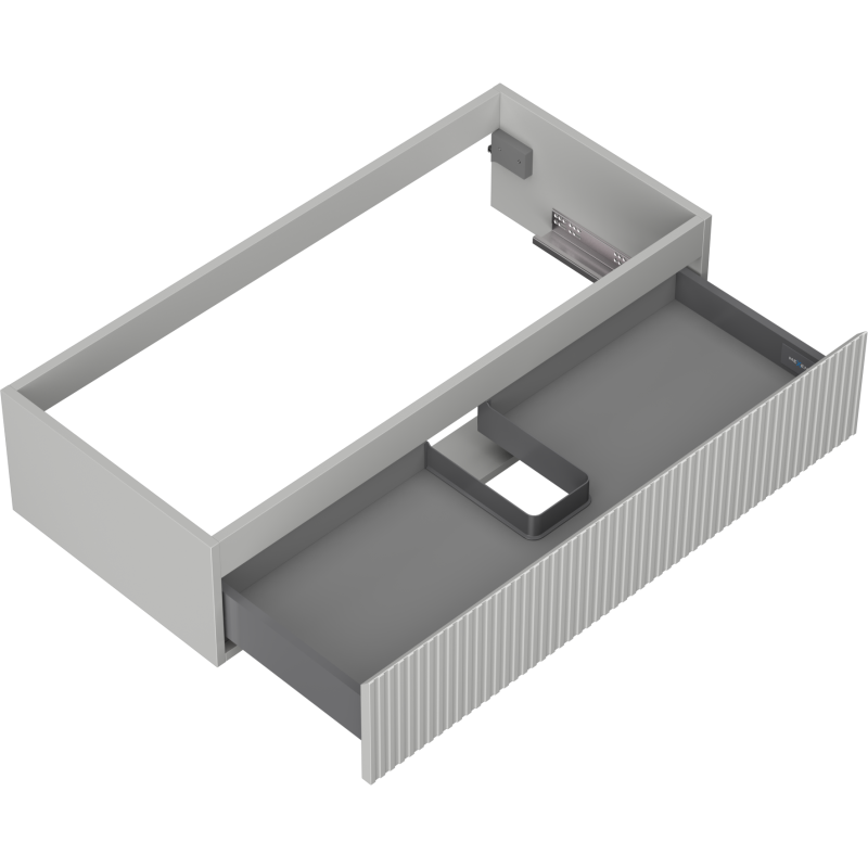 Mexen Rivel шкаф за баня под умивалник 100 см, 1 чекмедже, оребрена, сива мат - 91A20-10023-1-BF62
