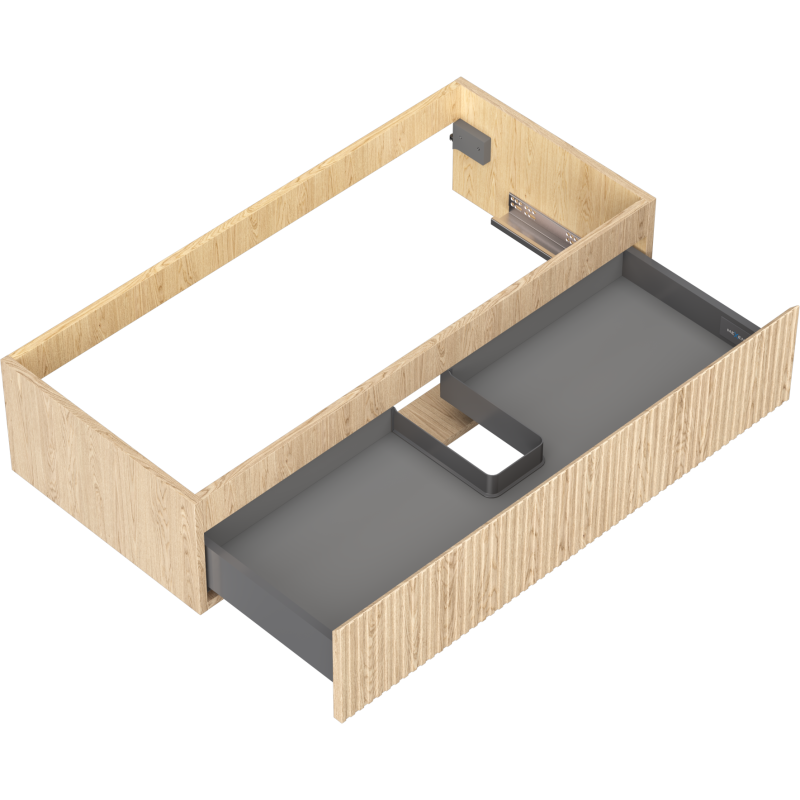 Mexen Rivel шкаф за баня под мивка 100 см, 1 чекмедже, оребрен, дъб - 91A20-10023-1-BF81