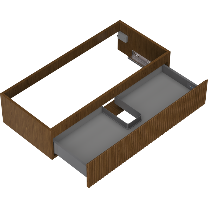 Mexen Rivel шкаф за баня за мивка 100 см, 1 чекмедже, оребрена, орех - 91A20-10023-1-BF86