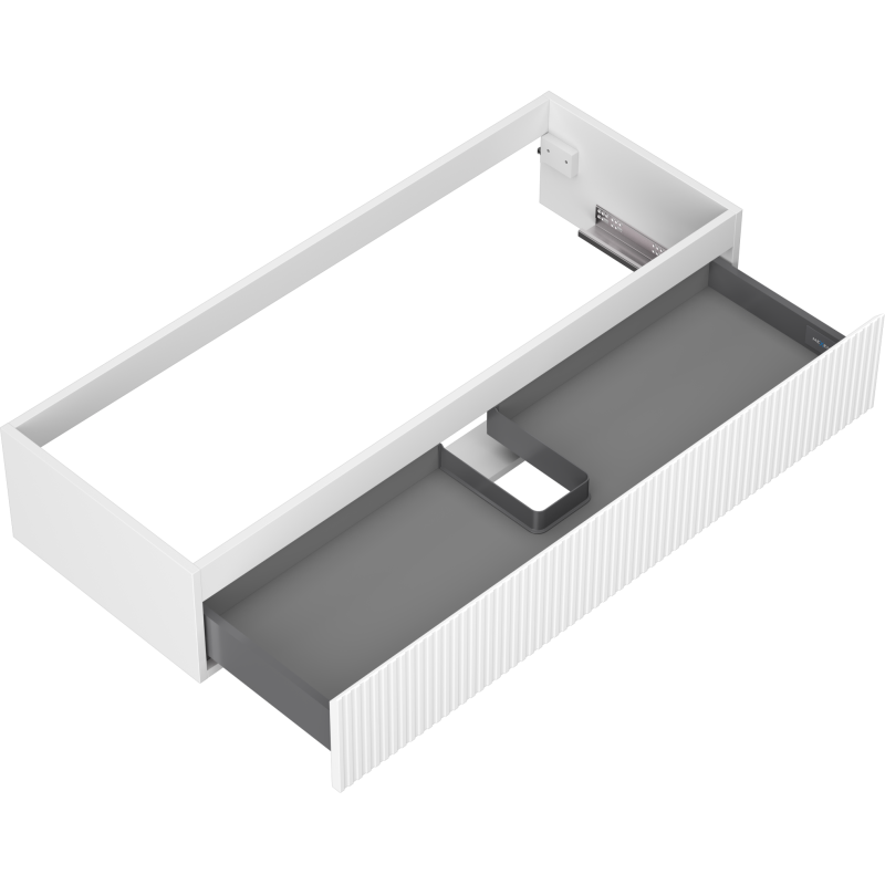 Mexen Rivel шкаф за баня под умивалник 120 см, 1 чекмедже, релефен, бял мат - 91A20-12023-1-BF01