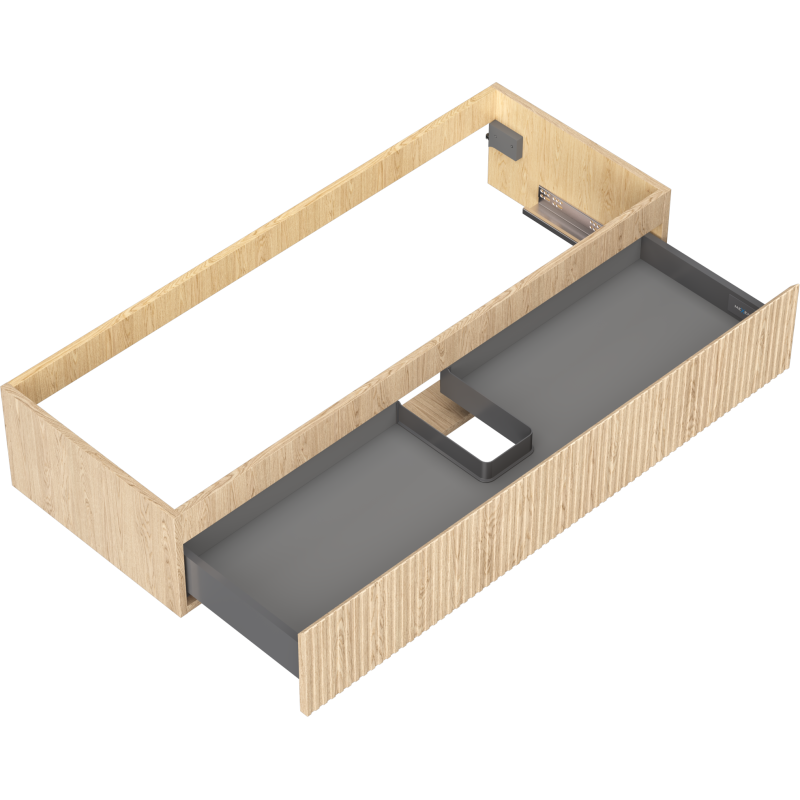 Mexen Rivel шкаф за баня под мивка 120 см, 1 чекмедже, надиран, дъб - 91A20-12023-1-BF81