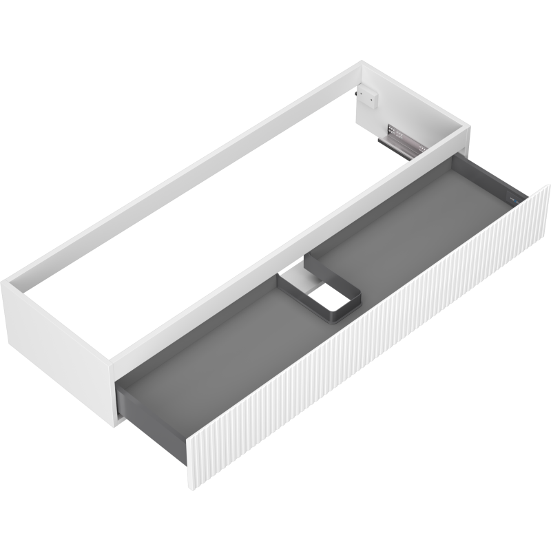 Mexen Rivel шкаф за баня под умивалник 140 см, 1 чекмедже, с канали, бял мат
