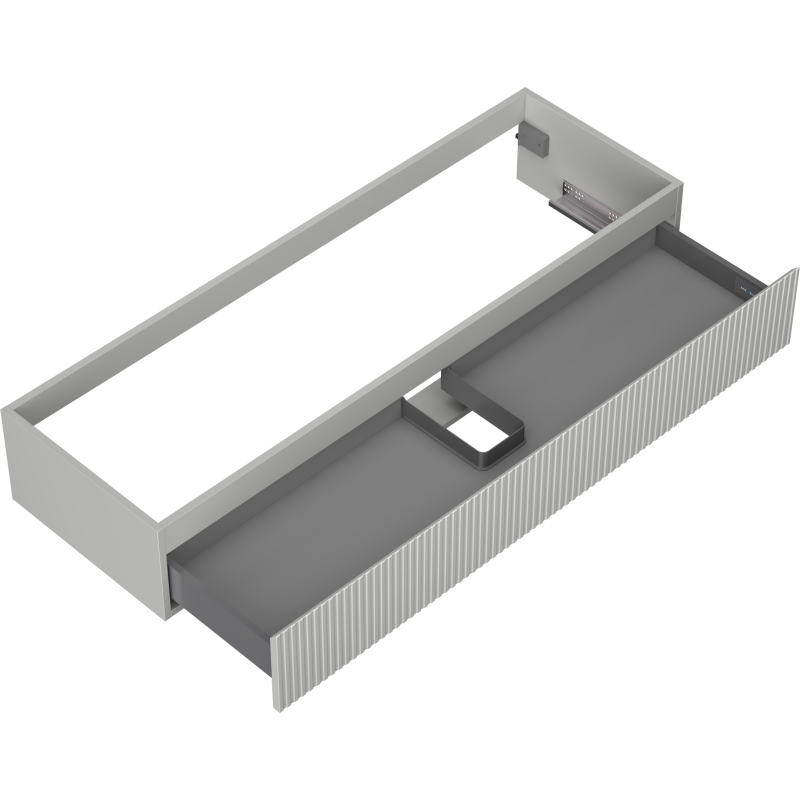 Mexen Rivel шкаф за баня под мивка 140 см, 1 чекмедже, рифлован, сив мат