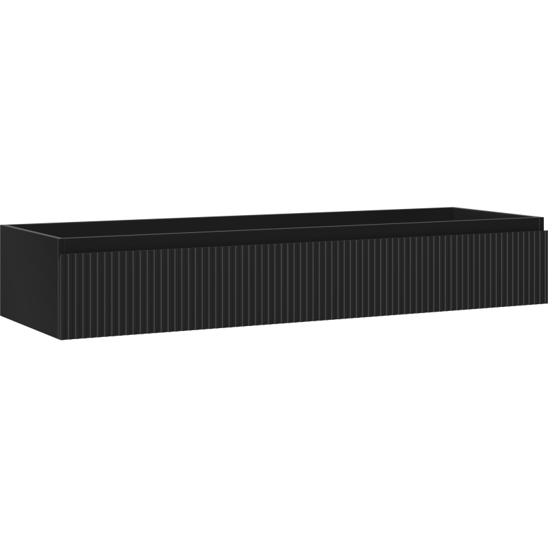 Mexen Rivel шкаф за баня под умивалник 140 см, 1 чекмедже, гофриран, черен мат - 91A20-14023-1-BF71