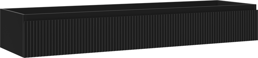 Mexen Rivel шкаф за баня под мивка 160 см, 1 чекмедже, оребрен, черен мат