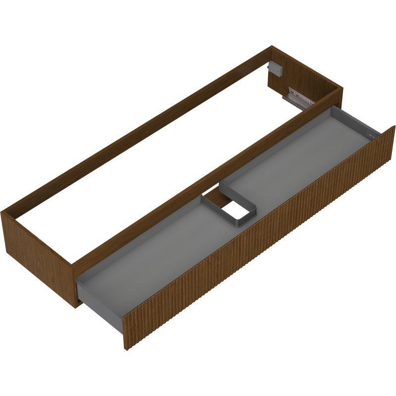 Mexen Rivel шкаф за баня под мивка 160 см, 1 чекмедже, набразден, орех