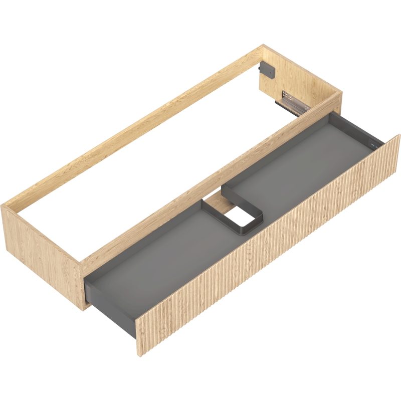 Mexen Rivel баня шкаф под мивка 140 см, 1 чекмедже, оребрена, дъб - 91A20-14023-1-BF81