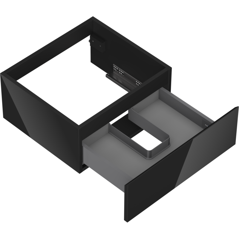 Mexen Orio баня шкаф под мивка 50 см, 1 чекмедже, черен гланц - 91A10-05023-1-BF70