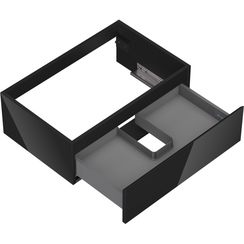 Mexen Orio шкаф за баня под мивка 70 см, 1 чекмедже, черен гланц - 91A10-07023-1-BF70