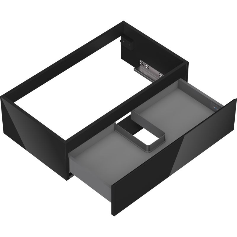 Mexen Orio шкаф за баня под мивка 80 см, 1 чекмедже, черен гланц - 91A10-08023-1-BF70