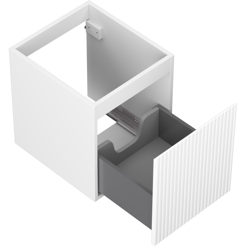 Mexen Rivel шкаф за баня за мивка 40 см, 1 чекмедже, набразден, бял мат - 91A20-04047-1-BF01