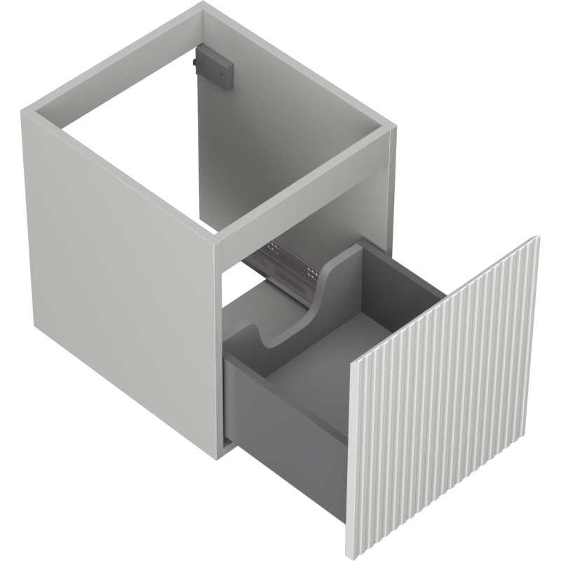 Mexen Rivel шкафче за баня под мивка 40 см, 1 чекмедже, рифеловано, сиво мат