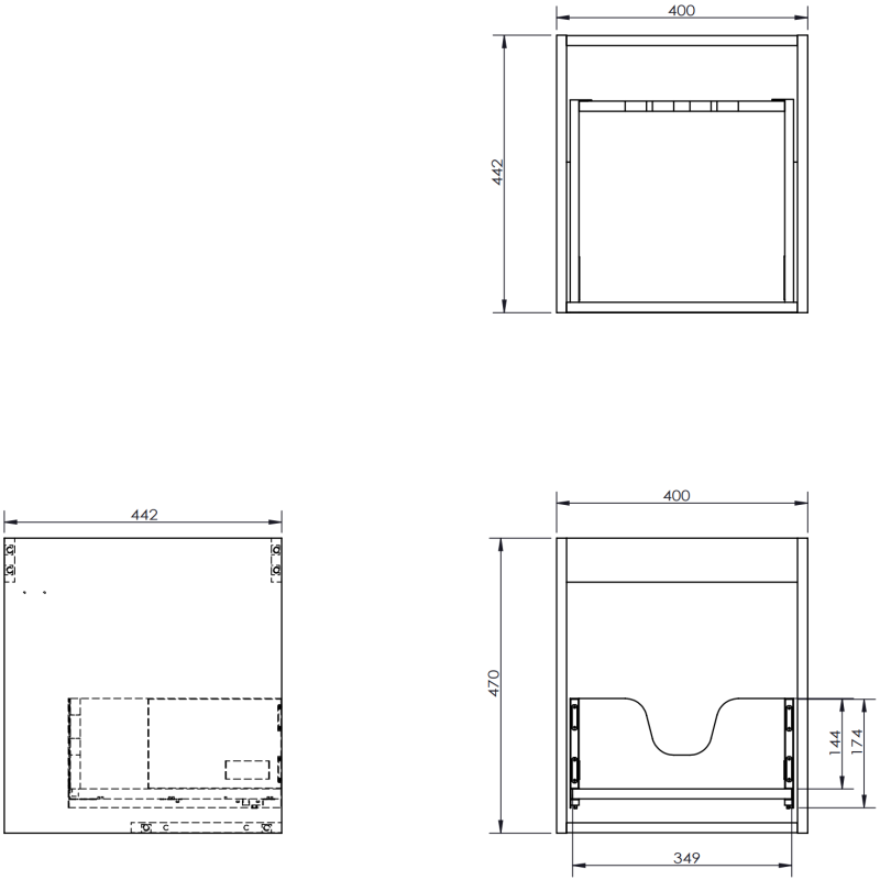 Mexen Rivel шкаф за баня за под умивалник 40 см, 1 чекмедже, гофриран, сив мат - 91A20-04047-1-BF66