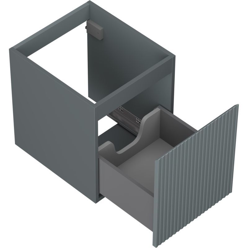 Mexen Rivel шкаф за баня за под умивалник 40 см, 1 чекмедже, гофриран, сив мат - 91A20-04047-1-BF66