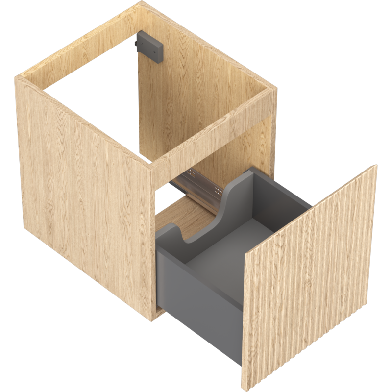 Mexen Rivel шкаф за баня с умивалник 40 см, 1 чекмедже, релефен, дъб - 91A20-04047-1-BF81
