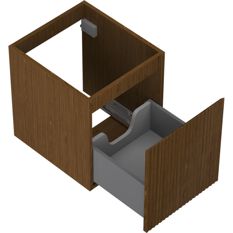 Mexen Rivel шкаф за баня под мивка 40 см, 1 чекмедже, оребрен, орех - 91A20-04047-1-BF86