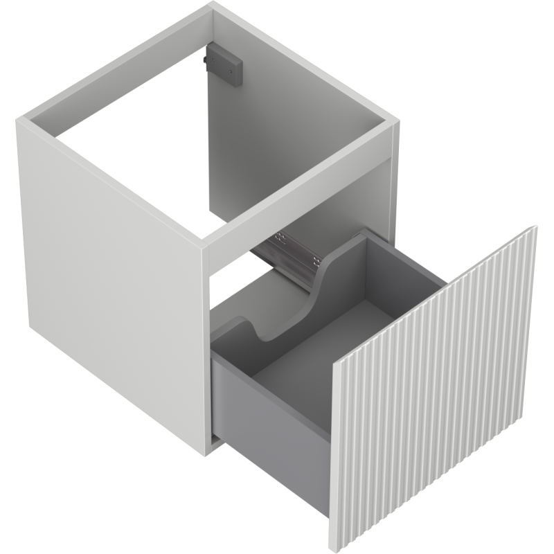 Mexen Rivel шкаф за баня под мивка 45 см, 1 чекмедже, набраздено, сиво мат - 91A20-04547-1-BF62