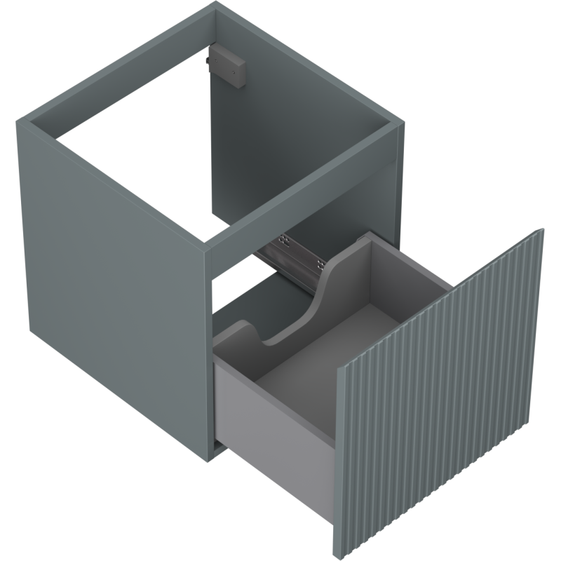 Mexen Rivel шкаф за баня под мивка 45 см, 1 чекмедже, с релефен фронт, матов графит - 91A20-04547-1-BF66