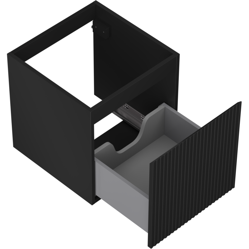 Mexen Rivel шкаф за баня под мивка 45 см, 1 чекмедже, рифеловано, черно матово