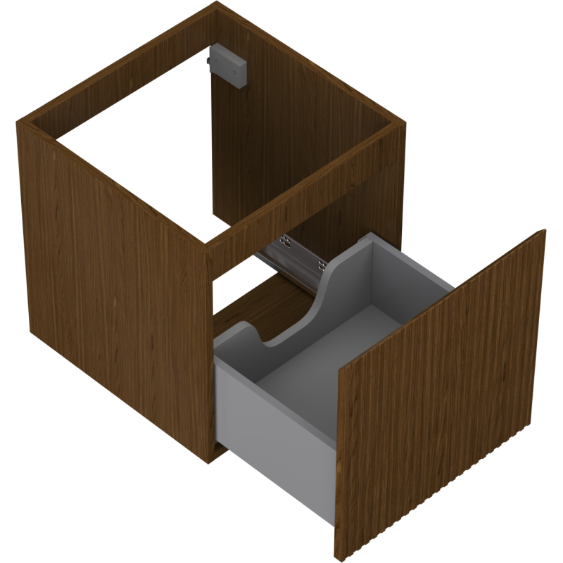 Mexen Rivel 45 см шкаф за баня под мивка, 1 чекмедже, оребрен, орех - 91A20-04547-1-BF86